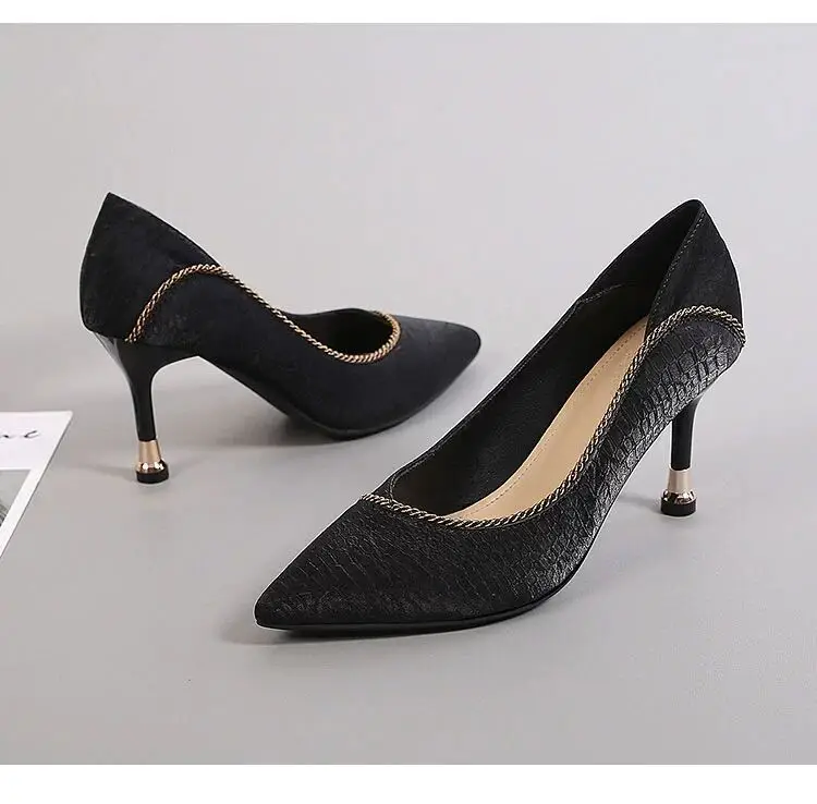 French Retro High Heels for Women 2026 Spring New Style Stiletto Shallow Mouth Versatile Pointed Toe Professional Single Shoes for Women — feature 7
