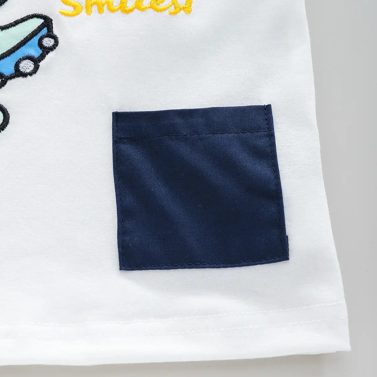Kids White T-Shirt Navy Pants Summer Set - Image 5