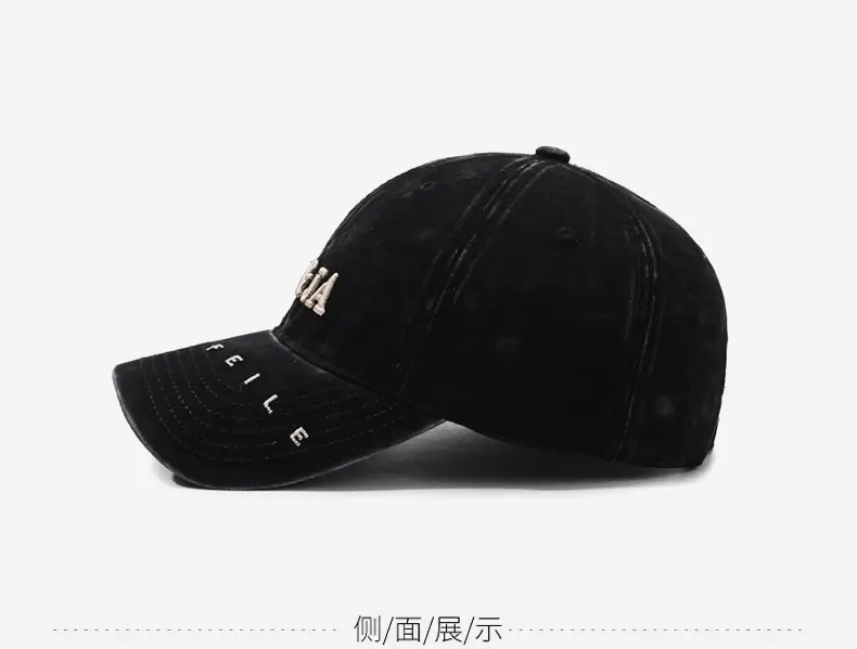 American Vintage Letter Baseball Cap Women's Face Showface Small Spring New Washed All-match Casual Sunshade Duck Tongue Hat for Men — feature 11