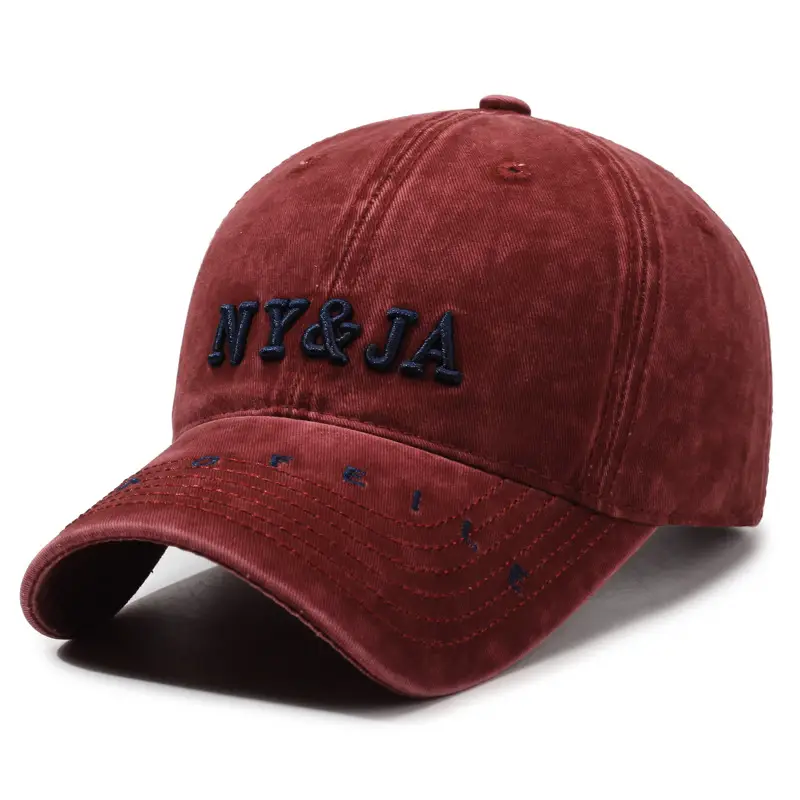 American Vintage Letter Baseball Cap Women's Face Showface Small Spring New Washed All-match Casual Sunshade Duck Tongue Hat for Men - Image 3