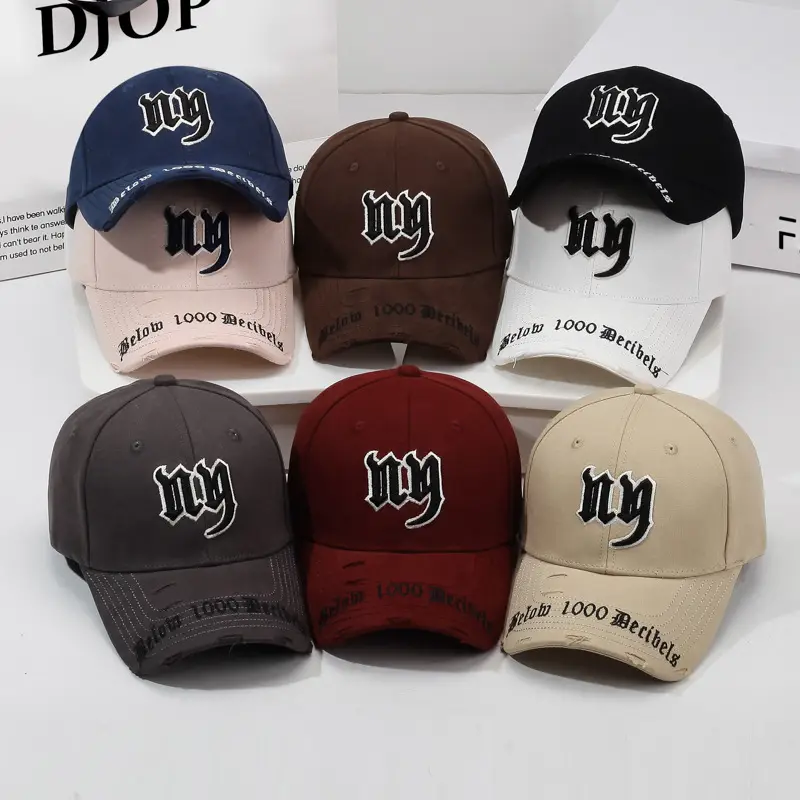 Broken Hood Baseball Cap with Broken Letter Design