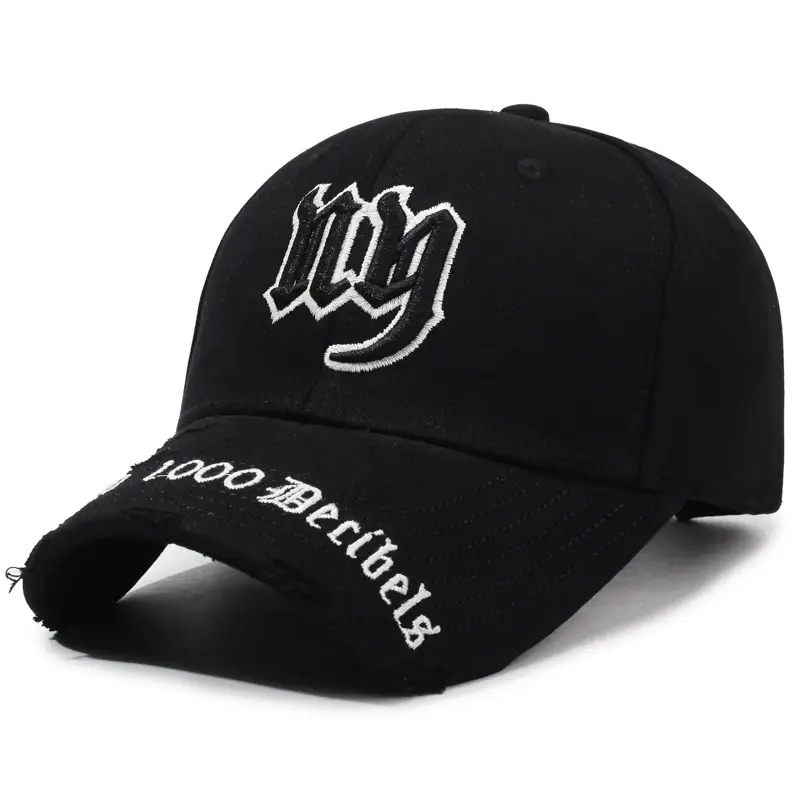 Broken Hood Baseball Cap with Broken Letter Design