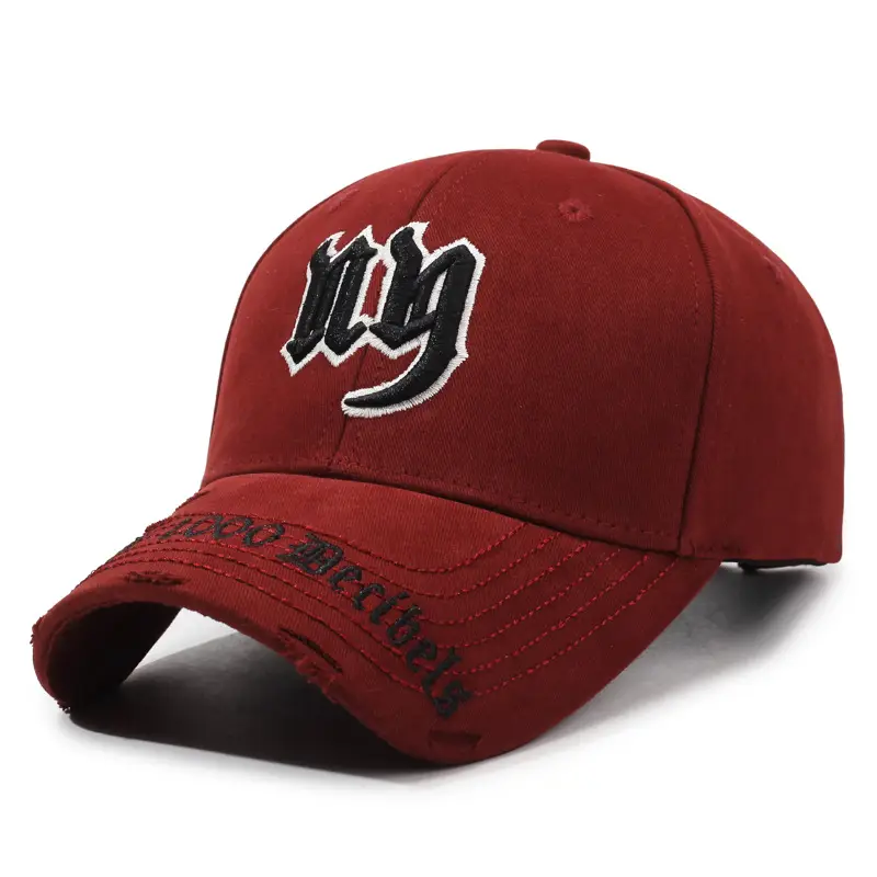 Broken Hood Baseball Cap with Broken Letter Design