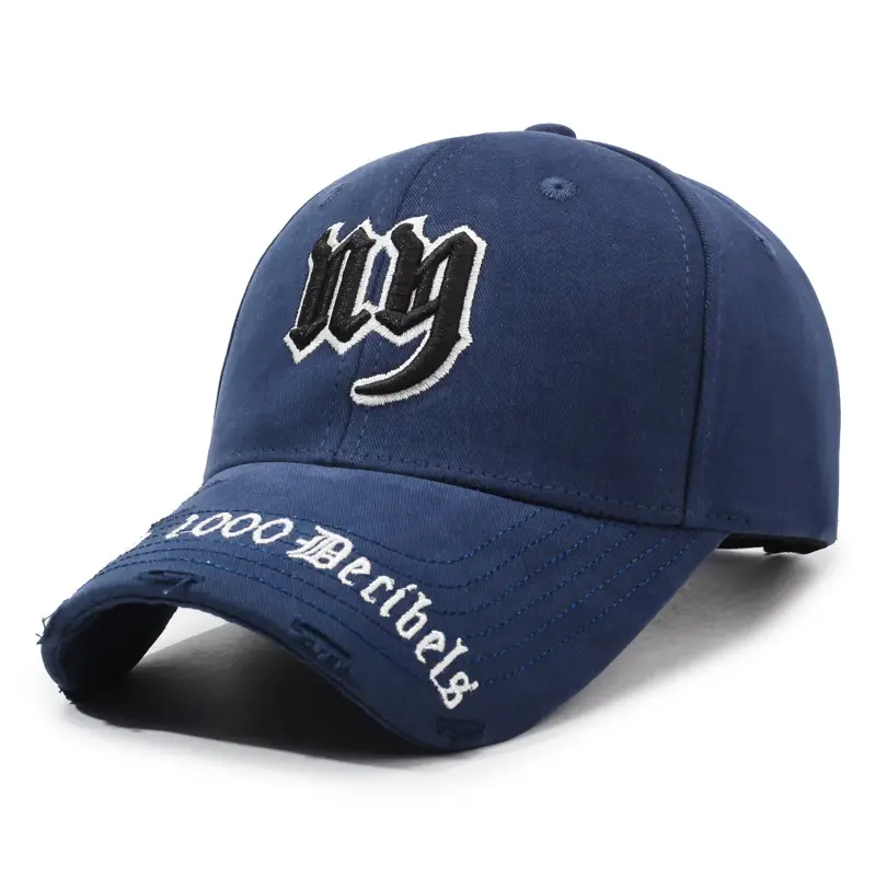 Broken Hood Baseball Cap with Broken Letter Design