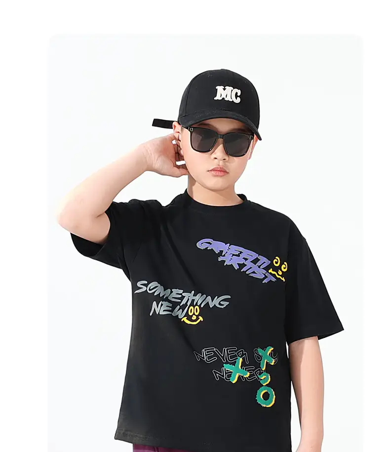 Kids Korean Style Loose T-Shirt Yellow — feature 1