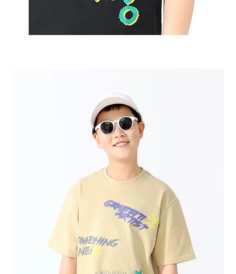 Kids Korean Style Loose T-Shirt Yellow — feature 10