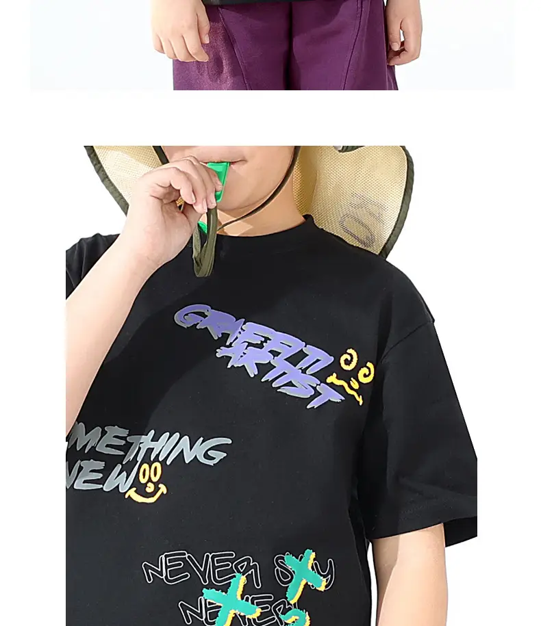 Kids Korean Style Loose T-Shirt Yellow — feature 9