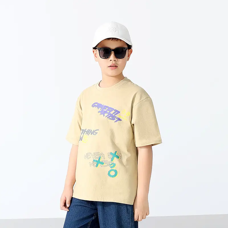 Kids Korean Style Loose T-Shirt Yellow - Image 3