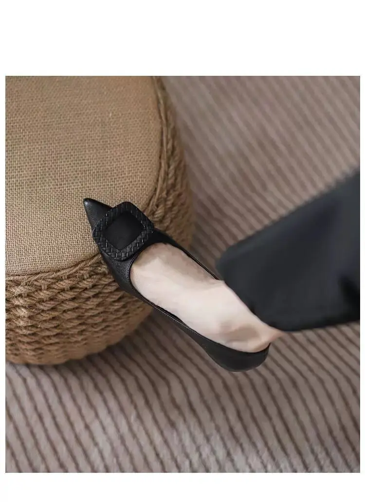 Professional High-heeled Shoes Women's Thin-heeled Soft-soled Interview Flight-attendant Students Etiquette Class Dress Commuter Black Work Shoes Leather Shoes — feature 2