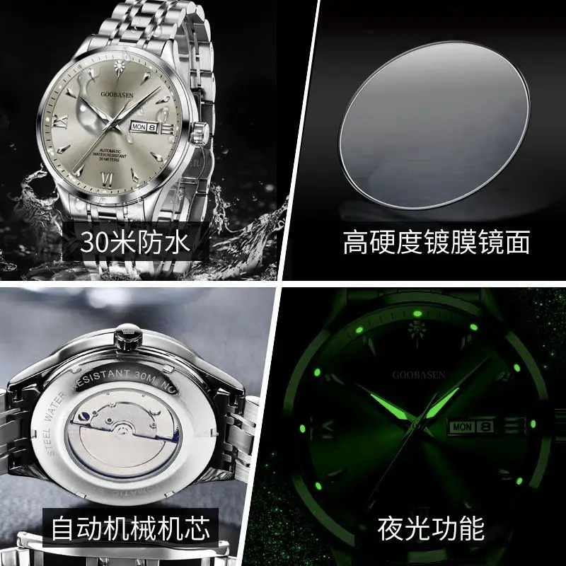 Men's Diamond Luminous Double Calendar Watch - Image 10