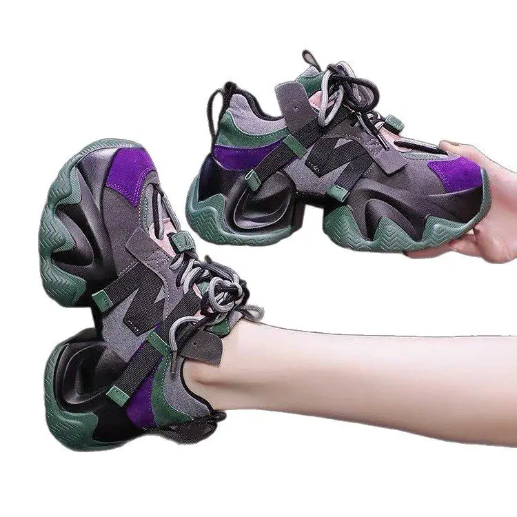 Women's Green Purple Chunky Sneakers 2025 - Image 6
