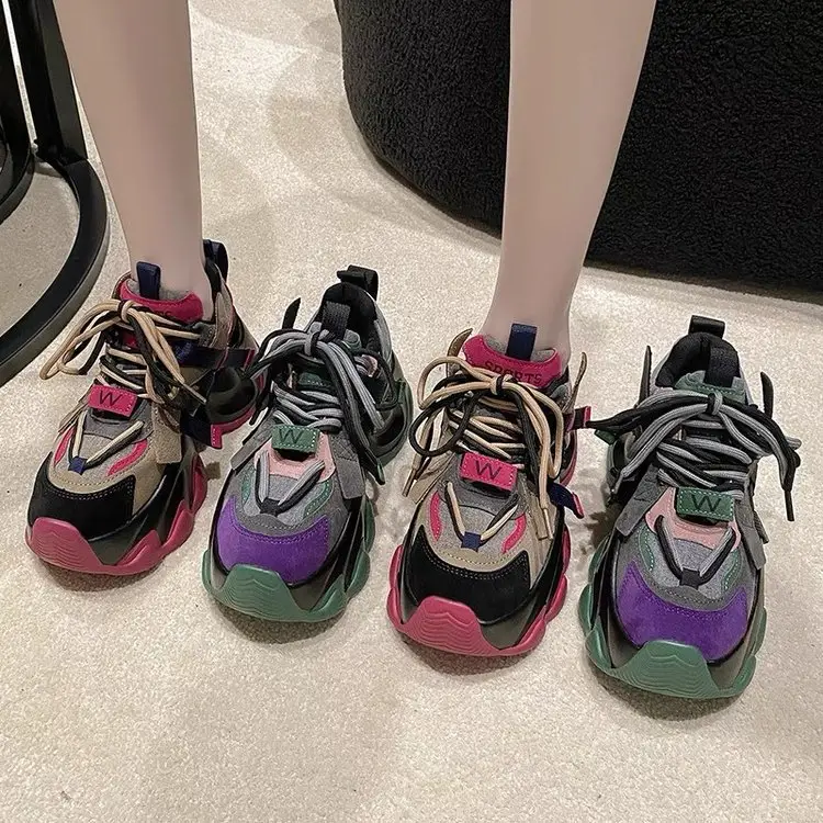Women's Green Purple Chunky Sneakers 2025 — feature 3