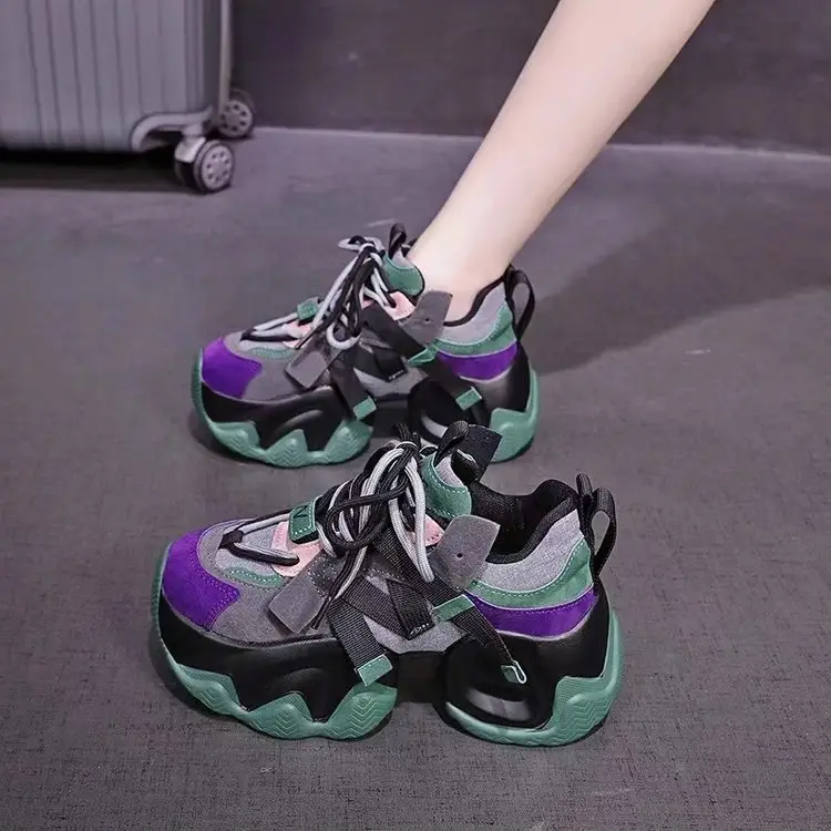 Women's Green Purple Chunky Sneakers 2025 — feature 5
