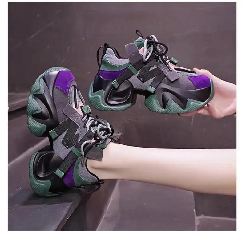 Women's Green Purple Chunky Sneakers 2025 — feature 8