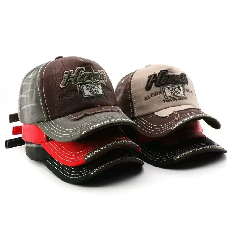 Retro Men's Letter Cap Red Black State Badge - Image 9