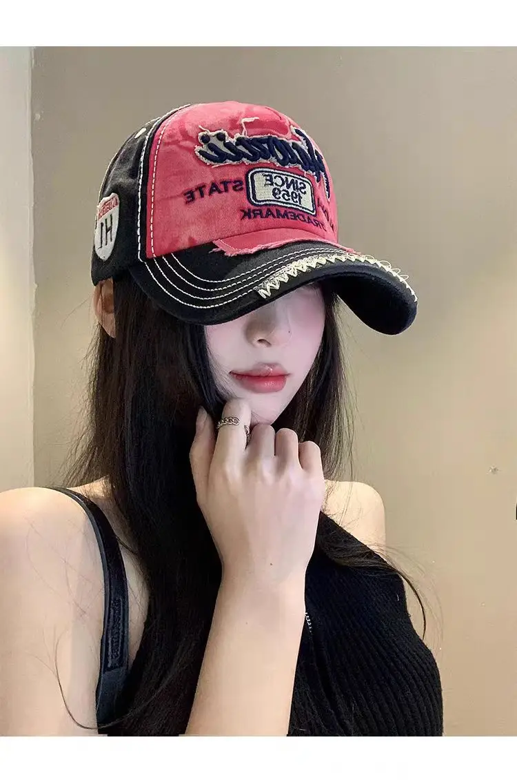 Retro Men's Letter Cap Red Black State Badge — feature 10