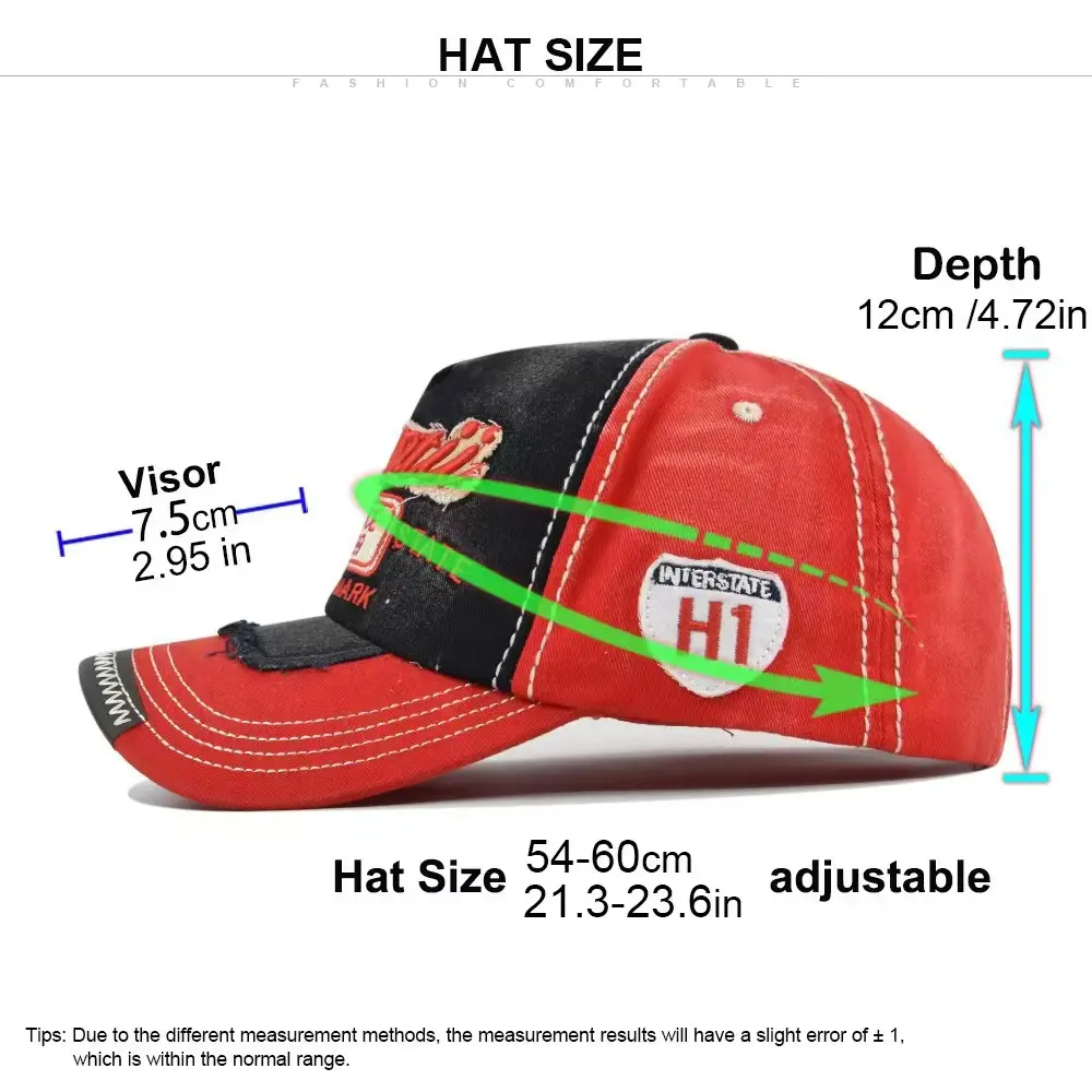 Retro Men's Letter Cap Red Black State Badge — feature 16