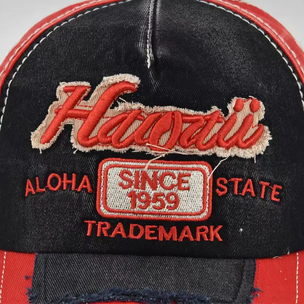 Retro Men's Letter Cap Red Black State Badge — feature 20