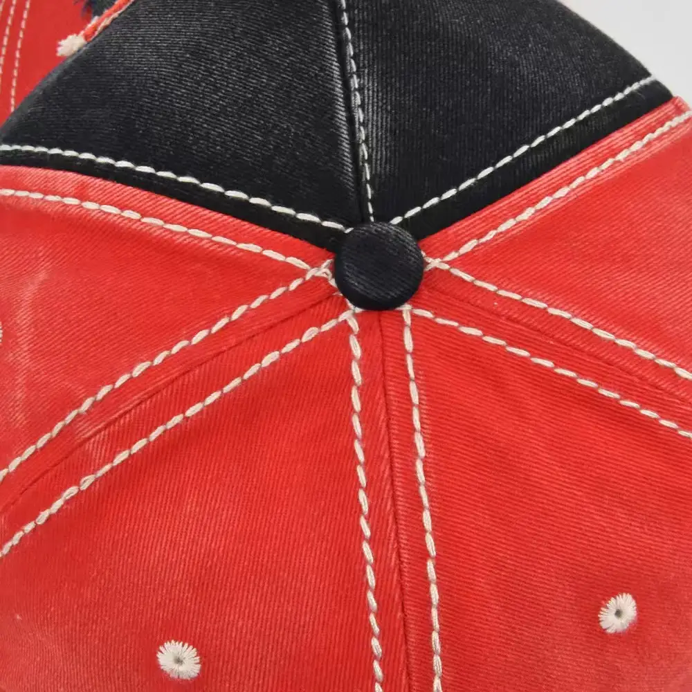 Retro Men's Letter Cap Red Black State Badge — feature 22
