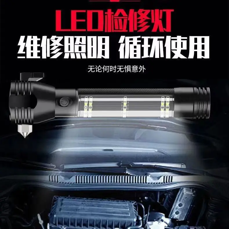 Solar Flashlight Red Black Multi-Function Quick Recharge - Image 6