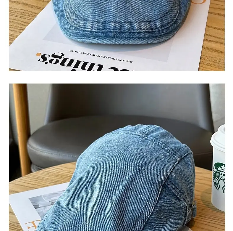 Men Denim Sunshade Cap Adjustable All Match — feature 10