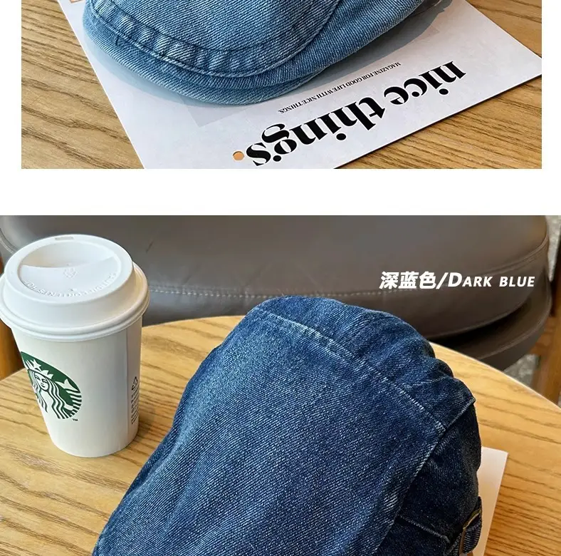 Men Denim Sunshade Cap Adjustable All Match — feature 11