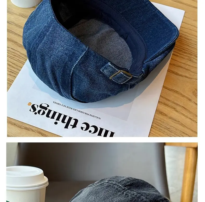 Men Denim Sunshade Cap Adjustable All Match — feature 13