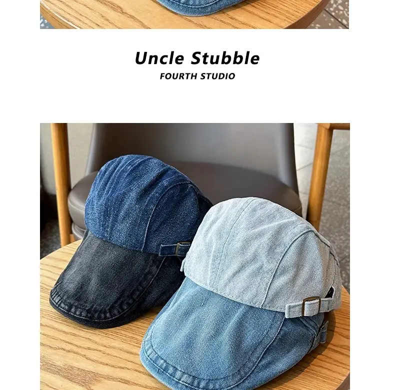 Men Denim Sunshade Cap Adjustable All Match — feature 3