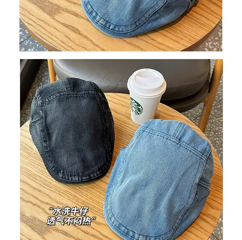 Men Denim Sunshade Cap Adjustable All Match — feature 6