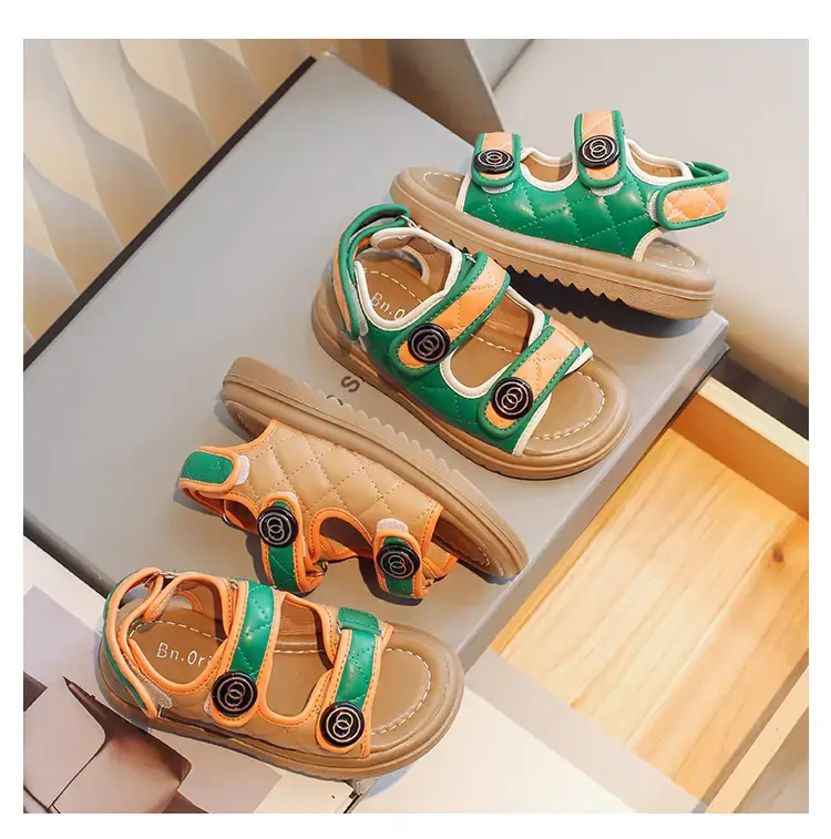 Men's Green Open Toe Baby Sandals Summer — feature 1