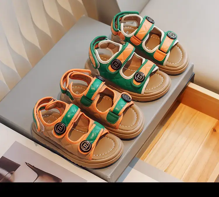 Men's Green Open Toe Baby Sandals Summer — feature 6