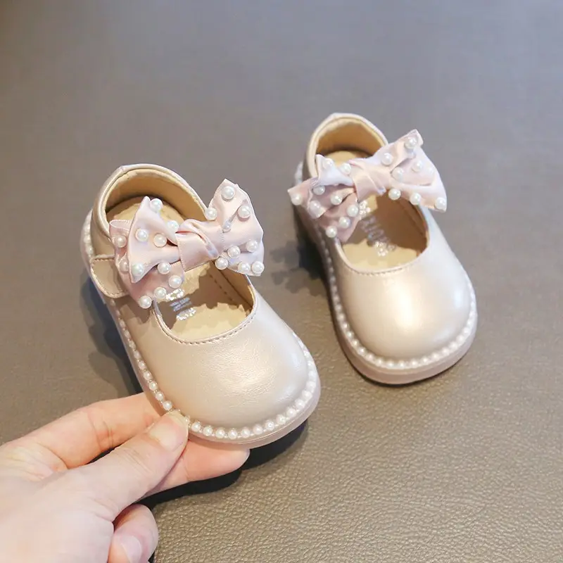 Princess Baby Shoes White Bow Soft Sole One Year Old — feature 1