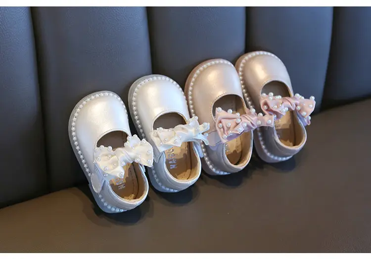 Princess Baby Shoes White Bow Soft Sole One Year Old — feature 11