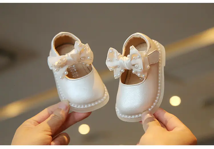 Princess Baby Shoes White Bow Soft Sole One Year Old — feature 12