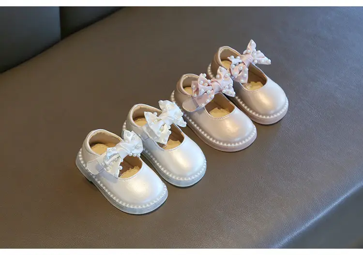 Princess Baby Shoes White Bow Soft Sole One Year Old — feature 13