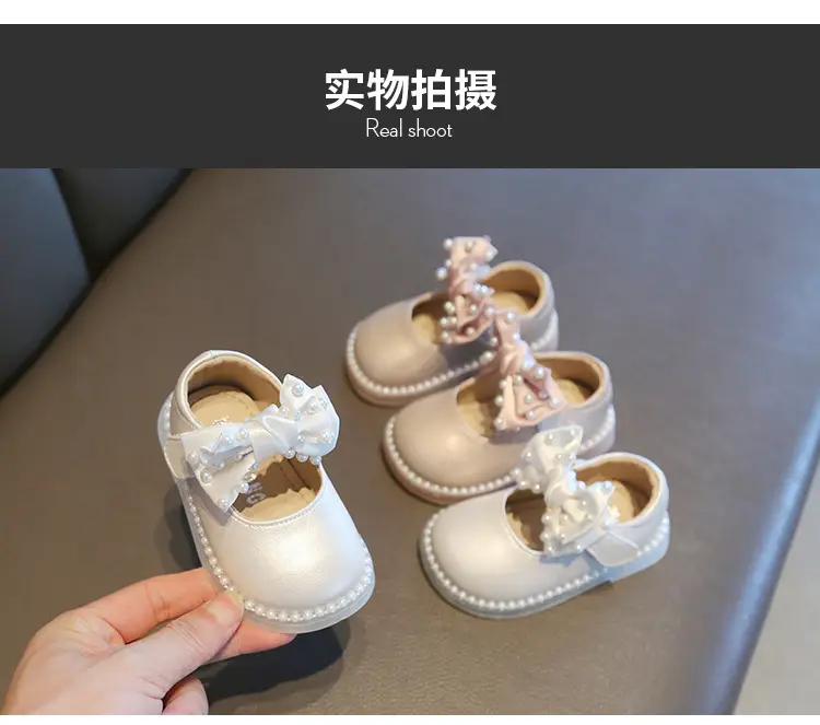 Princess Baby Shoes White Bow Soft Sole One Year Old — feature 14