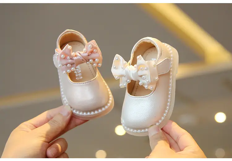 Princess Baby Shoes White Bow Soft Sole One Year Old — feature 15