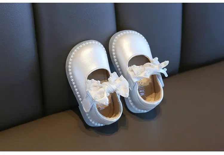 Princess Baby Shoes White Bow Soft Sole One Year Old — feature 16