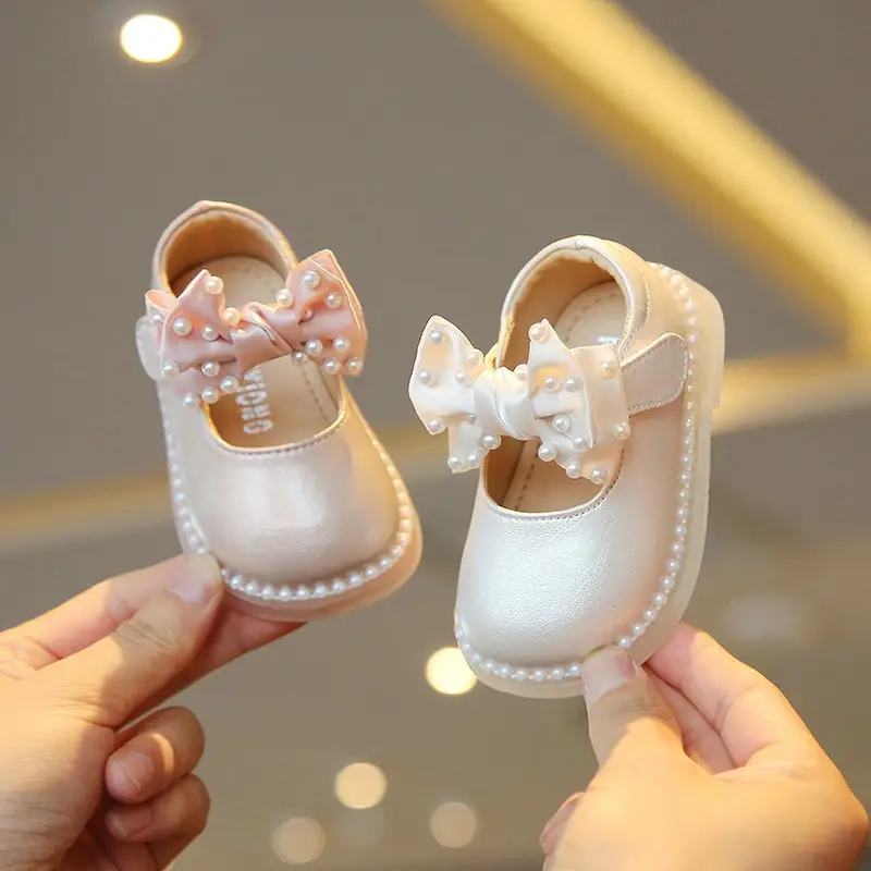 Princess Baby Shoes White Bow Soft Sole One Year Old — feature 2