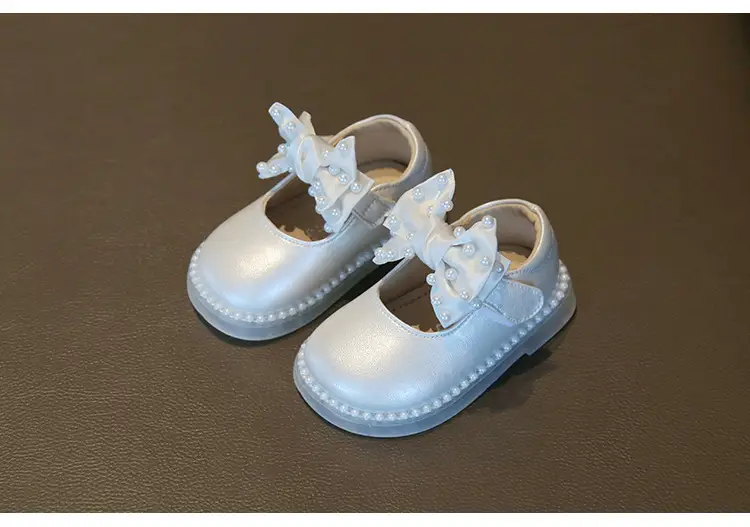 Princess Baby Shoes White Bow Soft Sole One Year Old — feature 5