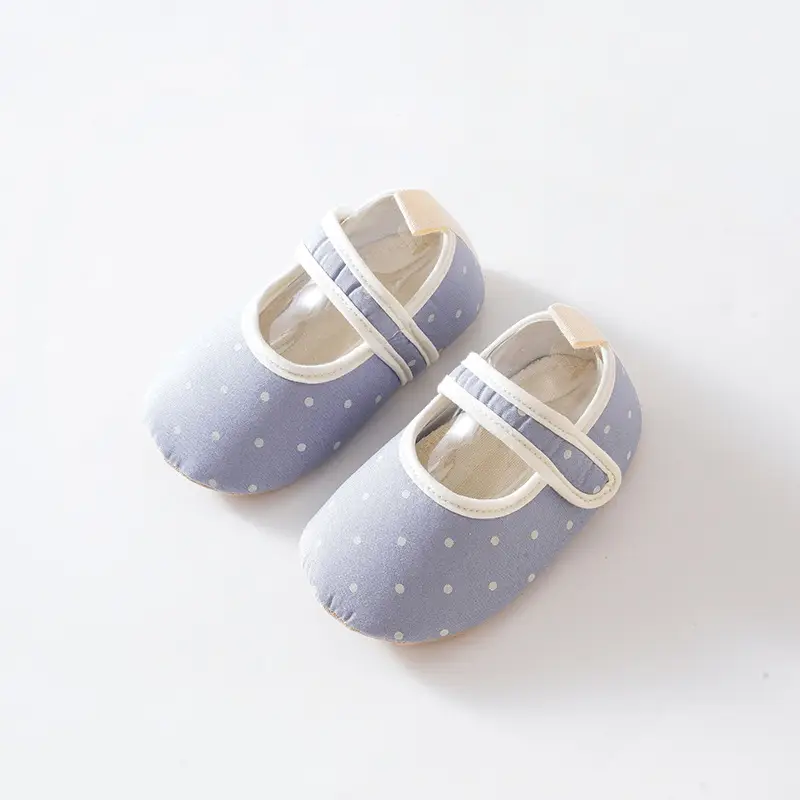 Baby Slip-On Shoes White Polka Dot Soft Soled