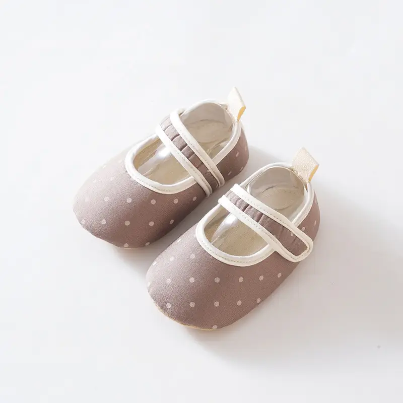 Baby Slip-On Shoes White Polka Dot Soft Soled
