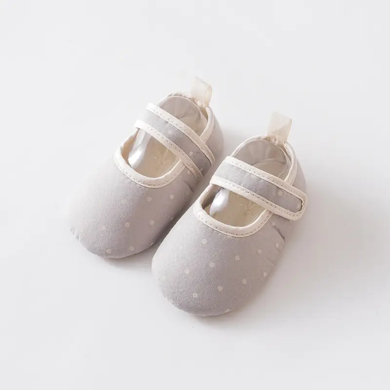 Baby Slip-On Shoes White Polka Dot Soft Soled