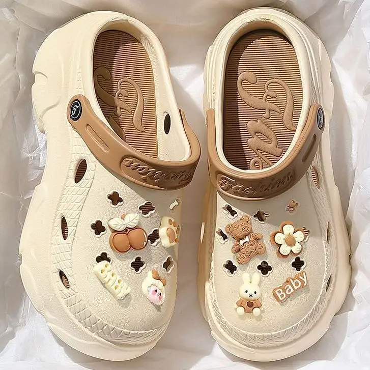 2024 Croc Shoes Women Summer Thick Non-Slip Baotou Sandals - Image 2