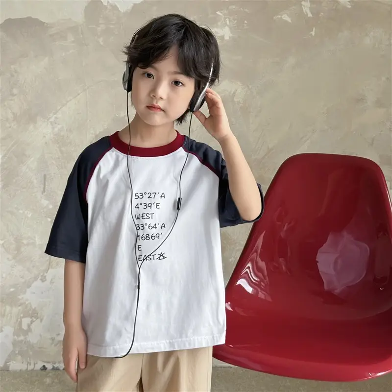 Haima Boys Raglan Sleeve Summer T-Shirt White Black - Image 7