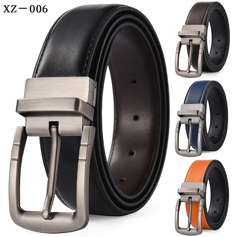 Men's Black Leather Belt with Silver Buckle - Image 10