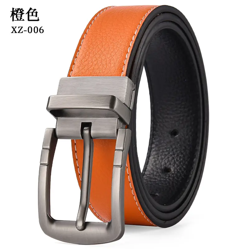 Men's Black Leather Belt with Silver Buckle - Image 12