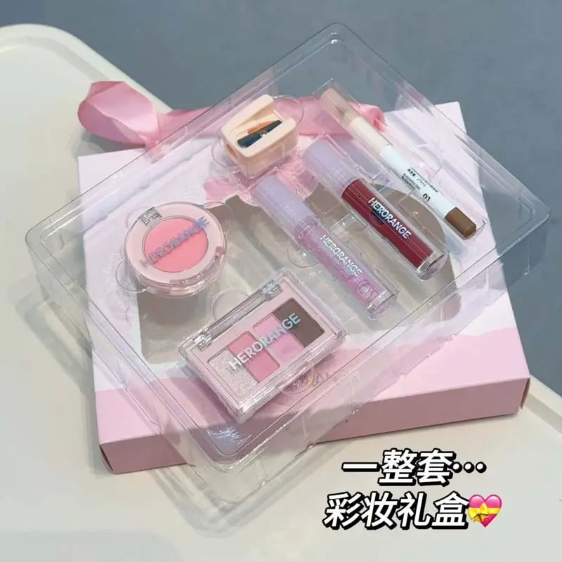 Herorange Mini Makeup Set Matte Blush Eyeshadow Palette Lip Glaze Eyeliner