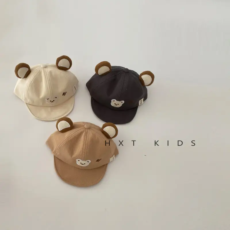 Baby Bear Embroidered Cap Spring Brown Beige - Image 6