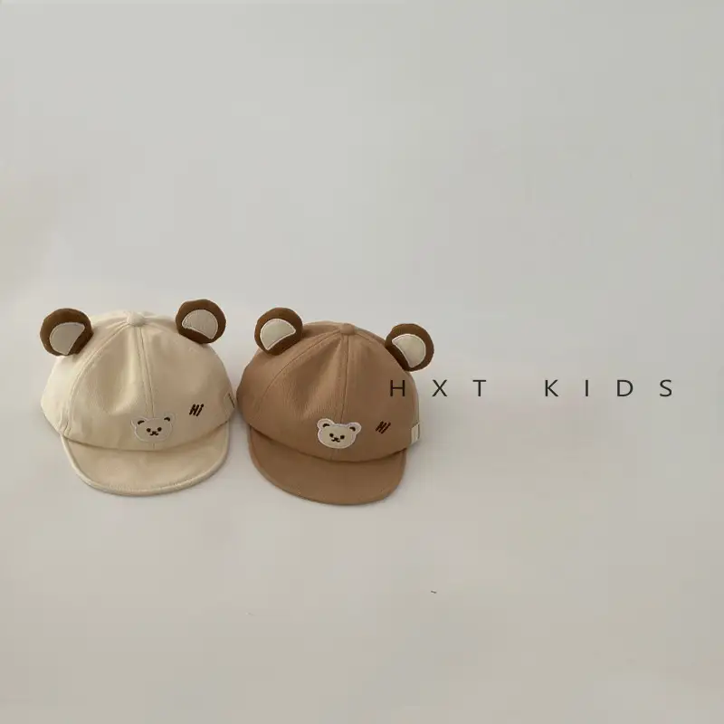Baby Bear Embroidered Cap Spring Brown Beige - Image 7